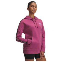 Bluza Under Armour Icon Fleece Taped Hoody. Fioletowe bluzy bez kaptura damskie Under Armour, bez wzorów, bez ramiączek, bez kaptura. Za 179.99 zł.