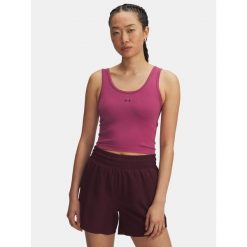 Koszulka Under Armour Vanish Seamless Tank. Czerwone bluzki damskie Under Armour, bez wzorów, sportowe, bez kołnierzyka, bez ramiączek. Za 129.99 zł.