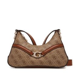 Torebka Guess. Brązowe listonoszki damskie Guess, z aplikacjami, bez dodatków. Za 399.99 zł.