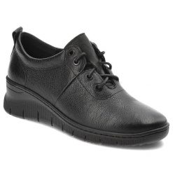 Czarne Półbuty Pollonus Stylowe Skórzane Obuwie. Czarne półbuty damskie Pollonus, bez wzorów, z satyny, eleganckie, bez obcasa. Za 309.00 zł.