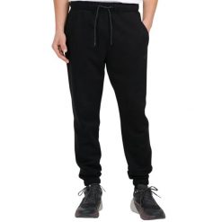Spodnie męskie 4F CAS, regular fit, ściągacze u dołu nogawek. Czarne spodnie materiałowe męskie 4f, bez wzorów, klasyczne. Za 113.99 zł.