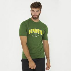 T-shirt bawełniany męski EUPHORIA. Zielone t-shirty męskie Legea, m, bez wzorów, z bawełny, bez kołnierzyka. Za 43.00 zł.