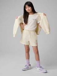 4F T-shirt regular z nadrukiem dziewczęcy - biały 158 (12-13 lat). Białe koszulki dziewczęce 4f, bez wzorów, z bawełny, bez ramiączek. Za 59.99 zł.