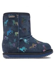EMU Australia Śniegowce Rainbow Unicorn Brumby K12373 Granatowy. Niebieskie kozaki dziewczęce Emu Australia, bez wzorów, ze skóry, bez obcasa. Za 479.99 zł.