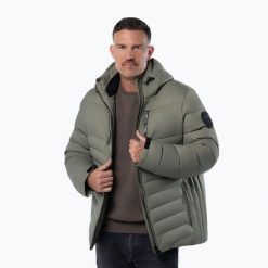 Kurtka zimowa męska Pitbull Crestline Padded Hooded. Szare kurtki męskie PITBULL, na zimę, m, bez wzorów, z materiału, bez kaptura. Za 489.99 zł.