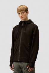 C.P. COMPANY Czarna męska bluza Hooded Open, Rozmiar L. Czarne bluzy bez kaptura męskie C.P. Company, l. W wyprzedaży za 889.99 zł.