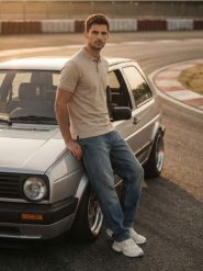 Bawełniana koszulka polo z haftem - beżowy. Brązowe koszulki polo męskie Sinsay, l, bez wzorów, z bawełny, bez ramiączek. Za 29.99 zł.