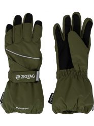 Zigzag Rękawiczki narciarskie "Kempston" w kolorze zielonym rozmiar: 140/146. Zielone rękawiczki dziecięce Zigzag, bez ramiączek. Za 52.99 zł.