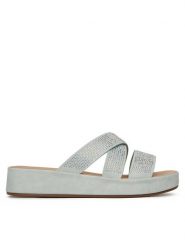 Clara Barson Klapki R23SS06671 Niebieski. Niebieskie klapki damskie Clara Barson, bez wzorów, z materiału, bez obcasa. Za 71.99 zł.