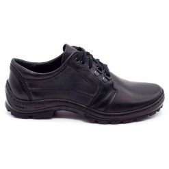 Joker Buty męskie trekkingowe 192 czarne. Czarne buty trekkingowe męskie na jesień, z jeansu, bez zapięcia. Za 351.82 zł.