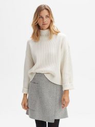 OPUS Sweter "Puco" w kolorze kremowym rozmiar: L. Brązowe golfy damskie Opus, l, bez wzorów, z wełny, bez ramiączek. Za 180.45 zł.