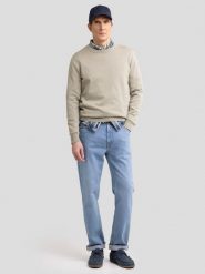 BIG STAR Sweter w kolorze beżowym rozmiar: L. Brązowe swetry męskie Big Star, l, bez wzorów, z bawełny, bez kołnierzyka. Za 122.96 zł.