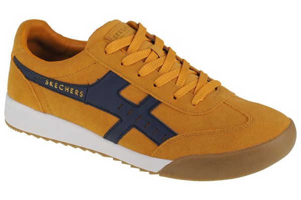 Buty sportowe Sneakersy męskie, Skechers Zinger-Manchego. Żółte buty sportowe na co dzień męskie Skechers, z materiału, bez zapięcia, trekkingowe. Za 319.99 zł.