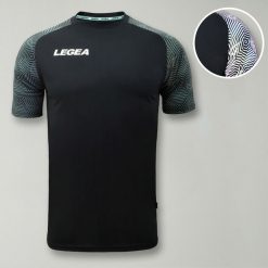 Męska Koszulka Treningowa Oddychająca 100% Poliester Czarny-Zielony Tiffany. Czarne t-shirty sportowe męskie Legea, m, z materiału, bez ramiączek, do biegania. Za 148.00 zł.