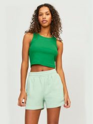 JJXX Top Fallon 12200401 Zielony Slim Fit. Zielone topy damskie JJXX, m, bez wzorów, z bawełny, bez kołnierzyka. Za 69.99 zł.
