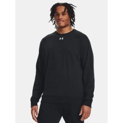 Bluza fitness męska UNDER ARMOUR Rival Fleece Crew. Fioletowe bluzy bez kaptura męskie Under Armour, bez wzorów, bez kołnierzyka, bez ramiączek. Za 139.99 zł.