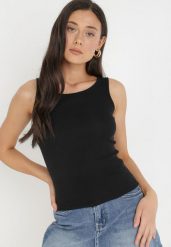 Czarny Top Bawełniany Dorania. Czarne topy damskie Born2be, l, bez wzorów, z bawełny, bez kołnierzyka. Za 19.99 zł.