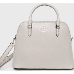 Dkny - Torebka skórzana. Szare torebki klasyczne damskie DKNY, bez wzorów, z materiału, średnie, bez dodatków. W wyprzedaży za 539.90 zł.