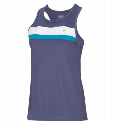 Top tenisowy Fila Top Elva. Niebieskie topy sportowe damskie Fila, l, bez wzorów, z materiału, bez ramiączek. Za 183.99 zł.