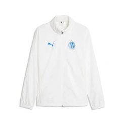 Kurtka przeciwwiatrowa OM All-Weather 2026/27. Białe kurtki treningowe męskie Puma, m, bez wzorów, z materiału, do piłki nożnej. Za 366.50 zł.