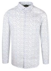 Elegancka Koszula o Taliowanym Kroju - Victorio - Małe Kwiatki, Biała. Białe koszule męskie Victorio, uniwersalny, bez wzorów, z bawełny, bez kołnierzyka, bez ramiączek. Za 195.00 zł.