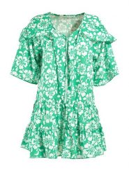 BLE Sukienka w kolorze zielono-białym rozmiar: onesize. Białe sukienki damskie BLE, bez wzorów, bez kołnierzyka, bez ramiączek, mini, rozkloszowane. Za 65.85 zł.