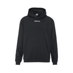 Bluza z kapturem Craft Community 2.0. Czarne bluzy sportowe męskie Craft, bez wzorów, z materiału, eleganckie, bez kołnierzyka, bez ramiączek. Za 279.30 zł.