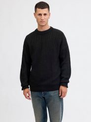 Jack & Jones Sweter "Kaito" w kolorze czarnym rozmiar: L. Czarne swetry męskie Jack & Jones, l, bez wzorów, ze splotem, bez kołnierzyka. Za 91.56 zł.