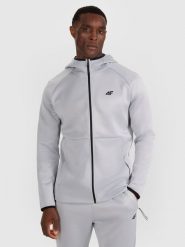 4F Bluza treningowa regular szybkoschnąca męska - szara XXL. Szare bluzy sportowe męskie 4f, bez wzorów, z dzianiny, klasyczne, bez kołnierzyka, bez ramiączek. Za 249.99 zł.