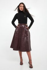 Spódnica midi z ekoskóry ELISABETTA FRANCHI. Spódniczki damskie Elisabetta Franchi, bez wzorów, midi. Za 2,129.00 zł.