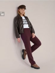 Spodnie cygaretki z dzianiny Roma z wiskozą - czerwony. Czerwone spodnie materiałowe damskie Sinsay, bez wzorów, z dzianiny. Za 49.99 zł.