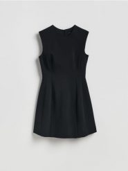 Sukienka mini - czarny. Czarne sukienki damskie Reserved, l, bez wzorów, z bawełny, klasyczne, bez kołnierzyka, bez ramiączek, mini. Za 149.99 zł.