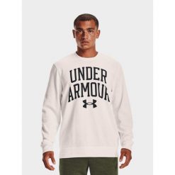 Bluza fitness męska UNDER ARMOUR Rival Terry Crew. Białe bluzy bez kaptura męskie Under Armour, bez wzorów, casualowe, bez kołnierzyka, bez ramiączek. Za 160.99 zł.