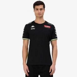 Szorty Kappa Amirim VR46. Czarne szorty męskie Kappa, z bawełny, bez kołnierzyka. Za 188.20 zł.