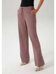 Aniston Spodnie w kolorze szaroróżowym rozmiar: 40. Różowe spodnie materiałowe damskie Aniston, bez wzorów, z materiału. Za 101.47 zł.
