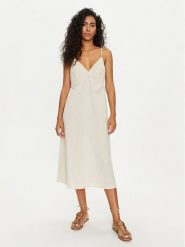 Vero Moda Sukienka letnia Agnete 10311860 Beżowy Regular Fit. Brązowe sukienki damskie Vero Moda, na lato, l, bez wzorów, z bawełny, bez kołnierzyka, bez ramiączek. Za 249.99 zł.