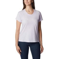 Koszulka z krótkim rękawem Sun Trek SS Tee - fioletowa. Fioletowe t-shirty damskie Columbia, m, bez wzorów, bez kołnierzyka. W wyprzedaży za 119.25 zł.
