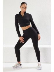 Trendyol Legginsy sportowe w kolorze czarnym rozmiar: S. Czarne legginsy damskie Trendyol, s, bez wzorów, z materiału. Za 109.95 zł.