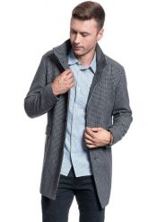 PŁASZCZ MĘSKI SELECTED SLHMOSTO WOOL COAT GREY NAVY 16063100. Niebieskie płaszcze męskie Selected, m, bez wzorów. Za 359.99 zł.