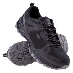 Buty Elbrus Wesko Wp 92800401554 czarne. Czarne buty trekkingowe męskie z gumy, bez zapięcia. Za 396.74 zł.