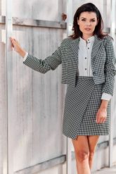 Asymetryczna Mini Spódnica - Pepitka. Czarne spódniczki damskie Awama, l, bez wzorów, z elastanu, mini, asymetryczne. Za 189.90 zł.