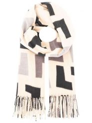 Zwillingsherz Szal "Geometric L" w kolorze kremowo-czarnym - 180 x 88 cm rozmiar: onesize. Brązowe szaliki i kominy damskie Zwillingsherz, bez wzorów, z materiału. Za 116.32 zł.