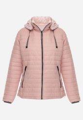 Różowa Kurtka Przejściowa Dwustronna z Pikowaniem i Kapturem Azirane. Czerwone kurtki damskie Born2be, l, bez wzorów, z jeansu, z kapturem. Za 89.99 zł.