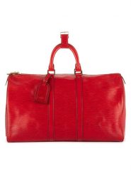 Louis Vuitton Skórzana torba podróżna w kolorze czerwonym - 46 x 28 x 21 cm rozmiar: onesize. Czerwone torebki klasyczne damskie Louis Vuitton, bez wzorów, z materiału, bez dodatków. Za 4,493.99 zł.