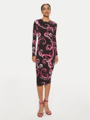 Versace Jeans Couture Sukienka codzienna 77HAO9B0 JS358 Różowy Slim Fit. Czerwone sukienki damskie Versace Jeans Couture, na co dzień, bez wzorów, z jeansu, bez kołnierzyka, bez ramiączek, proste. Za 799.99 zł.
