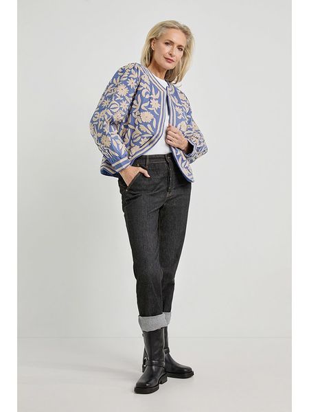 Josephine & Co Kurtka przejściowa "Daaf" w kolorze błękitno-beżowym rozmiar: 40. Brązowe kurtki damskie Josephine & Co, bez wzorów, z bawełny, bez kaptura. Za 587.41 zł.