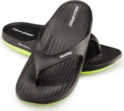 Klapki basenowe japonki Aqua Speed Alcano. Czarne klapki i japonki męskie Aqua-Speed, z materiału. Za 59.99 zł.