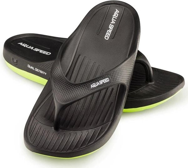 Klapki basenowe japonki Aqua Speed Alcano. Czarne klapki i japonki męskie Aqua-Speed, z materiału. Za 59.99 zł.