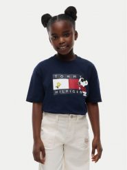 Tommy Hilfiger T-Shirt Peanuts KS0KS00766 Granatowy Regular Fit. Niebieskie t-shirty chłopięce Tommy Hilfiger, bez wzorów, z bawełny, bez ramiączek. Za 149.99 zł.