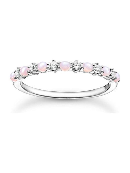 Thomas Sabo Srebrny pierścionek z cyrkoniami rozmiar: 50. Szare pierścionki damskie thomas sabo, z cyrkonią, srebrne. Za 100.95 zł.